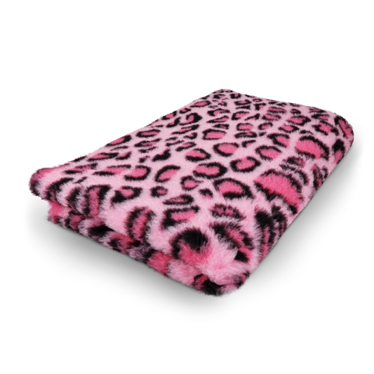 1 STÜCK ANTI RUTSCH HUNDEMATTE VET-BED LEOPARD ROSA 100X150CM